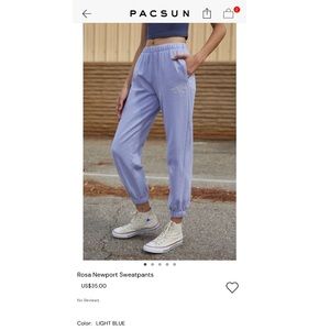 Brandy Melville Blue Rosa Newport Sweatpants